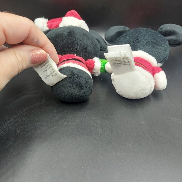 Hallmark Itty Bittys Disney Santa Mickey & Minnie Mouse Christmas Plush EUC - Picture 4 of 6